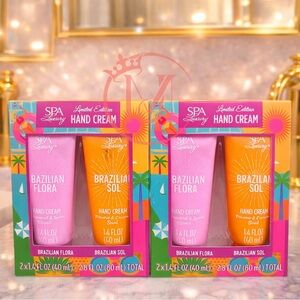 2 Sets Spa Luxury Brazilian Flora & Brazilian Sol Hand Cream Duo - Pink & Orange